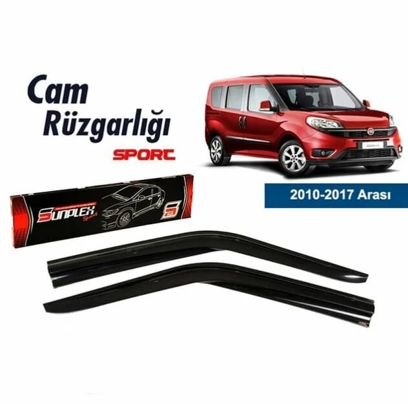 Fiat Doblo Mugen Cam Rüzgarlığı 2010 sonrası 2'li Sunplex ürün görseli 1
