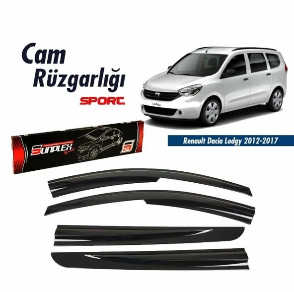 Dacia Lodgy Mugen Cam Rüzgarlığı 2012-2019 arası 4'lü Sunplex ürün görseli 1