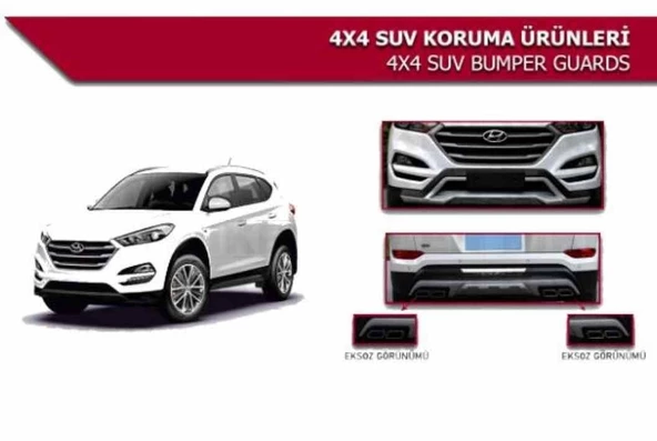 Hyundai tucson ön arka tampon koruması difüzör 2015-2018 ürün görseli 1