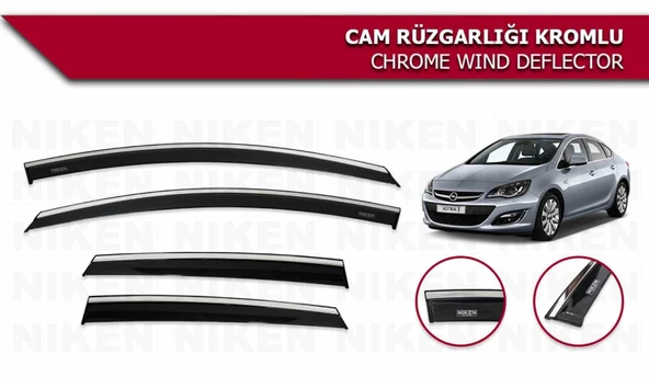 Opel Astra J Kromlu Cam Rüzgarlığı Niken 2010 sonrası uyumlu ürün görseli 1