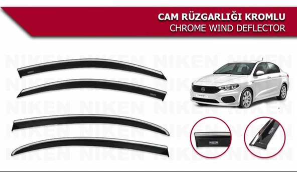 Fiat Egea Kromlu Cam Rüzgarlığı Niken 2016+ sonrası modeller uyumlu ürün görseli 1