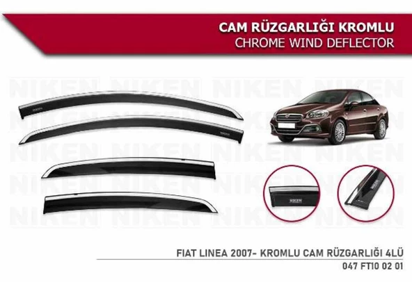 Fiat Linea Kromlu Cam Rüzgarlığı Niken 2007+ sonrası modeller uyumlu ürün görseli 1