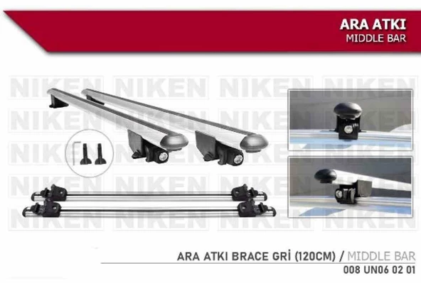 Araç üstü ara atkı tavan barı bagaj brace gri 120 cm ürün görseli 1