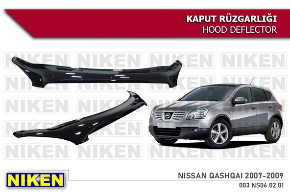 Nissan Qashqai Kaput Rüzgarlığı Koruyucu 2007-2010 arası ürün görseli 1