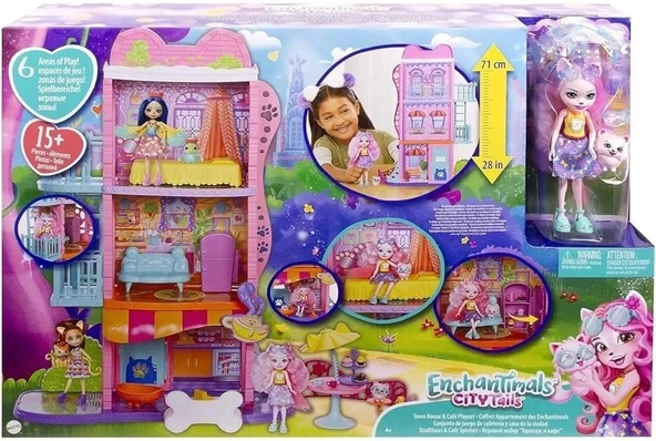 Enchantimals Şehir Evi Ve Kafe Oyun Seti Hhc18 ürün görseli 1
