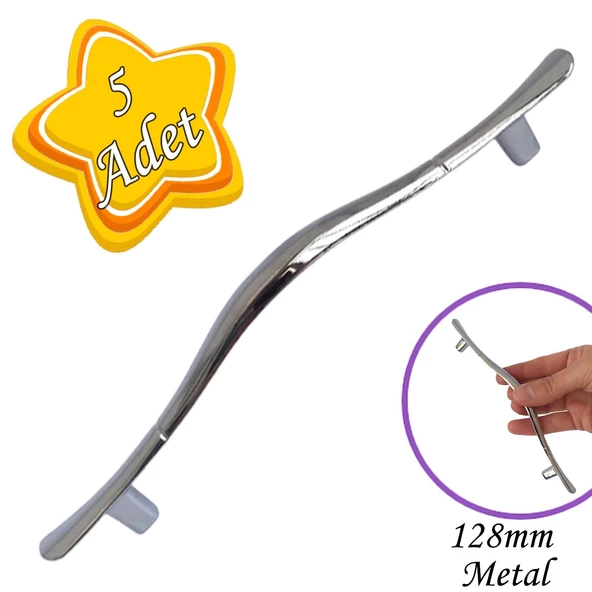 Ördek kulp Krom 128 mm Kulp Mobilya Mutfak Dolabı Çekmece Dolap Kapak Kulpu Kulbu Metal Kulp(5 Adet) ürün görseli 1