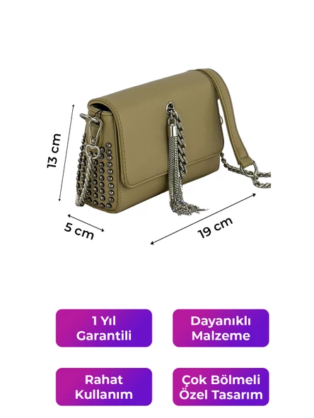 Kriste Bell Çapraz Askılı Kadın Çanta Taba 26547 - Resim 2