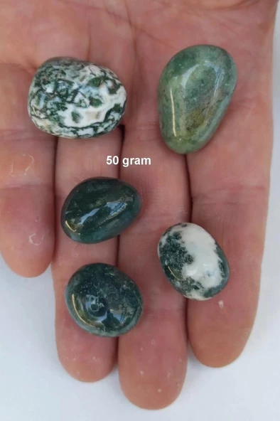 50 Gram Yosunlu Akik Tamburlu Parçalar 117 ürün görseli 1