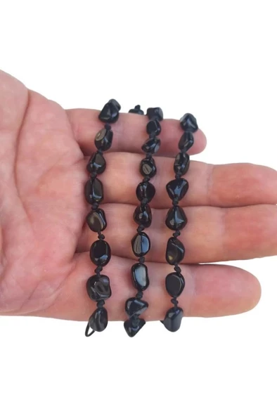 Obsidyen Bileklik Makrome Ayarlı 465-2 - Resim 3
