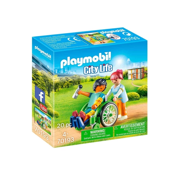 Playmobil City Life 70193 Tekerlekli Sandalyedeki Hasta, Yaşlar 4 ve Üzeri ürün görseli 1