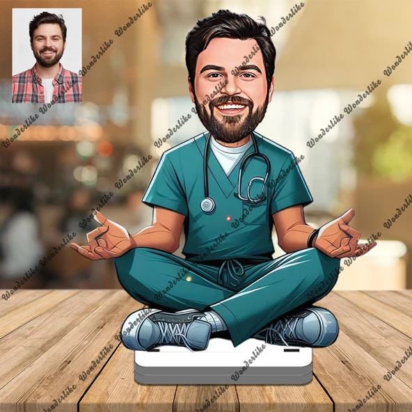 Bay Doktor 3D Ahşap Biblo,Sevgiliye Hediye,Doğum Günü Hediyesi ürün görseli 1