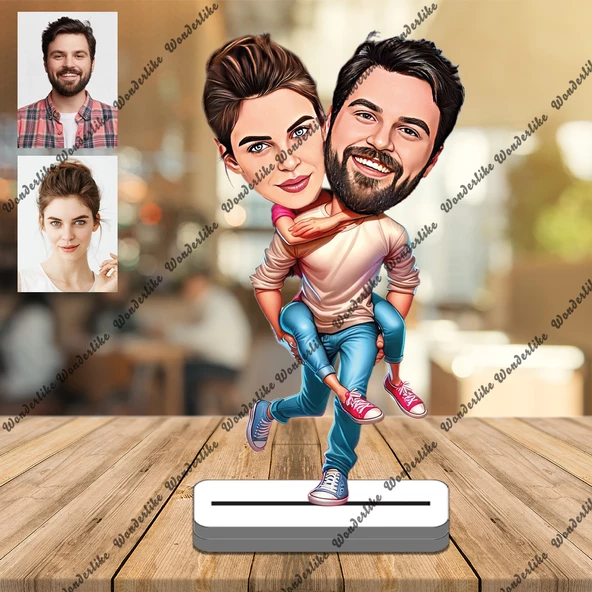 Arkadaş Eş 3D Ahşap Biblo,Sevgiliye Hediye,Doğum Günü Hediyesi ürün görseli 1