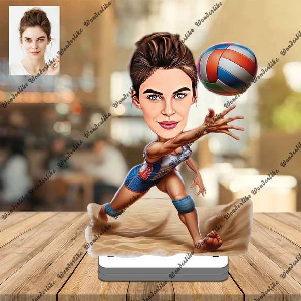 Bayan Voleybolcu 3D Ahşap Biblo,Sevgiliye Hediye,Doğum Günü Hed ürün görseli 1
