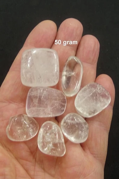 Doğal Kristal Kuvars Tamburlu Parçalar-50 Gram-115K ürün görseli 1