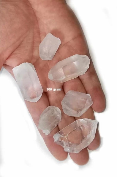Doğal Kristal Kuvars Piramit Uçlar - 100 Gram ürün görseli 1