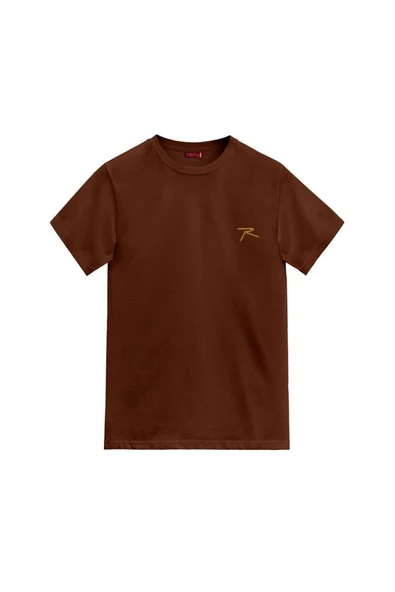 Raru AGNITIO Erkek Pamuklu Taba Günlük T-shirt ürün görseli 1