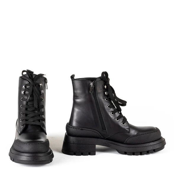 TwoEgoist Kadın Hakiki Deri Günlük Bot / Postal - Resim 5