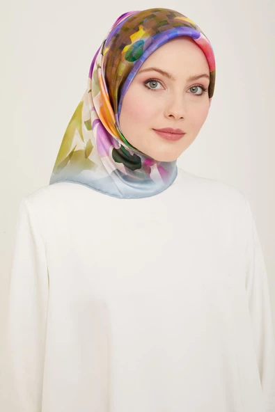 ARMİNE 90*90İPEK EŞARP 9103D (S) ürün görseli 1
