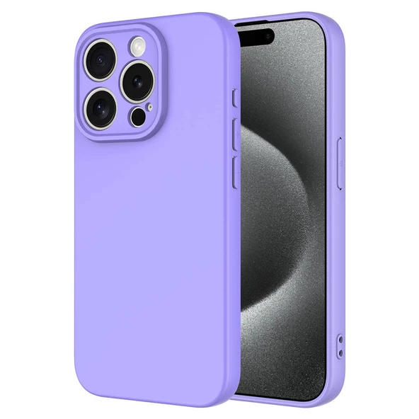 Vendas iPhone 15 Pro Max Uyumlu Kılıf Lansman Serisi Kadife İç Yüzeyli Yumuşak Dokulu Silikon Kapak ürün görseli 1