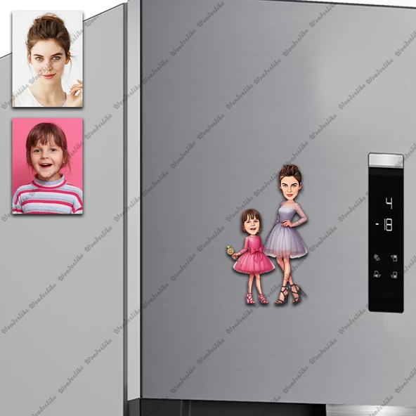 Anne Tasarımlı Buzdolabı Magneti/Resim Gönder Magnet Olsun ürün görseli 1