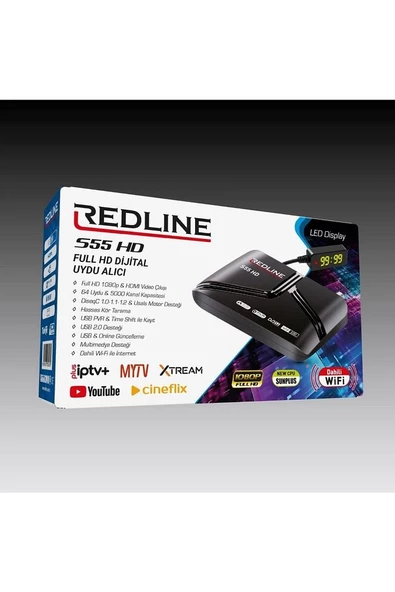 S55 Dahili Wifi BT Kumanda Full Hd Uydu Alıcı 3 Ay Rich Tv+12 Ay Redshare Hediye ürün görseli 1