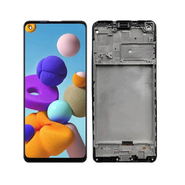 Samsung Galaxy A21S A217F ile Uyumlu Oled Ekran Dokunmatik Çıtalı ürün görseli 1