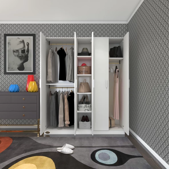 Kenzlife gardırop 5 kapaklı kapılı 150 lilyum byz gardolap dolap ürün görseli 1