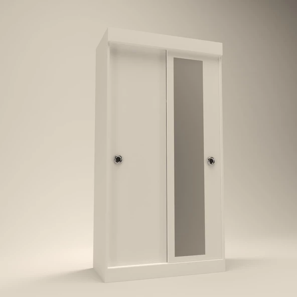 Kenzlife gardırop sürgülü kapaklı kapılı karanfil090 byz aynalı gardolap dolap ürün görseli 1