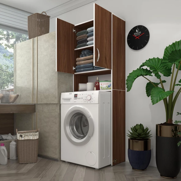 Kenzlife çamaşır makinesi dolabı sinem cvz 180*066*30 banyo kiler kapaklı arkalıklı ürün görseli 1