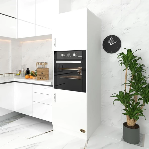 Kenzlife ankastre fırın dolabı bige mat beyaz 180*60*56 suntalam mutfak banyo kiler ürün görseli 1