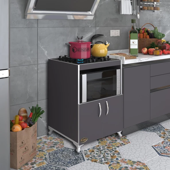Kenzlife ocak dolabı bade gri 85*60*57 mutfak modül mini fırın  ankastre ocak için ürün görseli 1