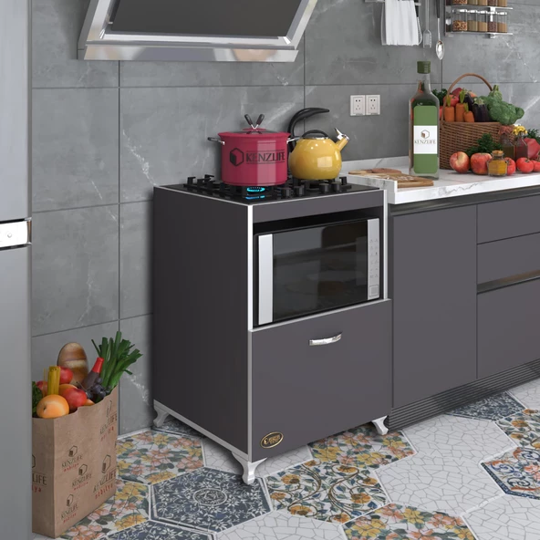 Kenzlife ocak dolabı demi gri 85*60*57 mutfak modül mini fırın  ankastre ocak için ürün görseli 1