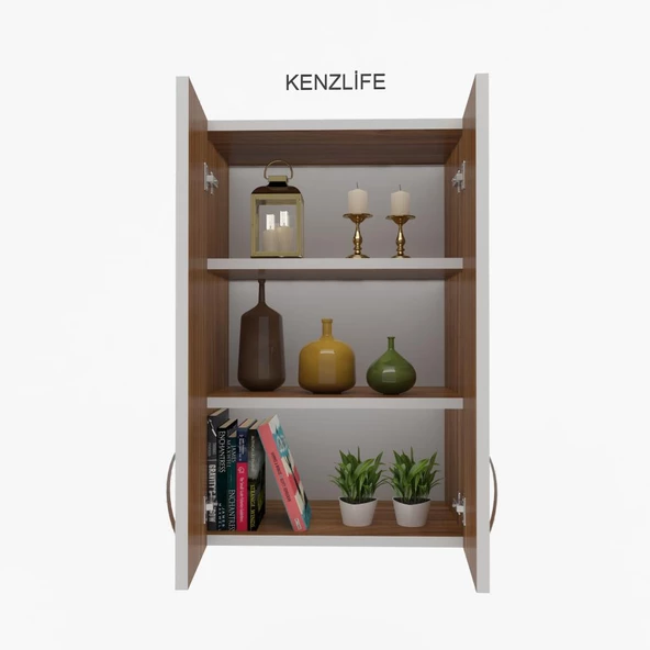 Kenzlife mutfak dolabı idil  090.040.32 cvz 2 raflı kapaklı  ofis banyo kiler evrak kitaplık ürün görseli 1