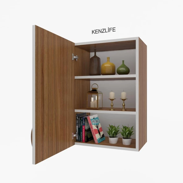 Kenzlife mutfak dolabı irem  090.060.32 cvz  2 raflı kapaklı  ofis banyo kiler evrak kitaplık ürün görseli 1