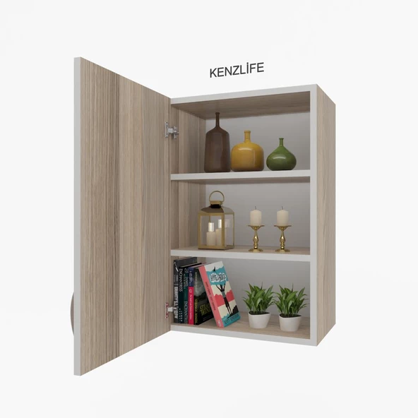 Kenzlife mutfak dolabı irem  090.060.32 crd  2 raflı kapaklı  ofis banyo kiler evrak kitaplık ürün görseli 1