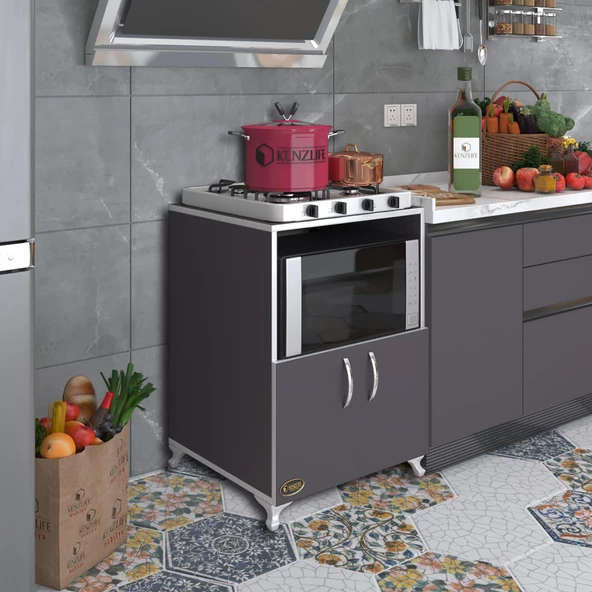 Kenzlife ocak dolabı aysu gri 85*60*57 mutfak modül mini fırın mikrodalga banyo ofis ürün görseli 1