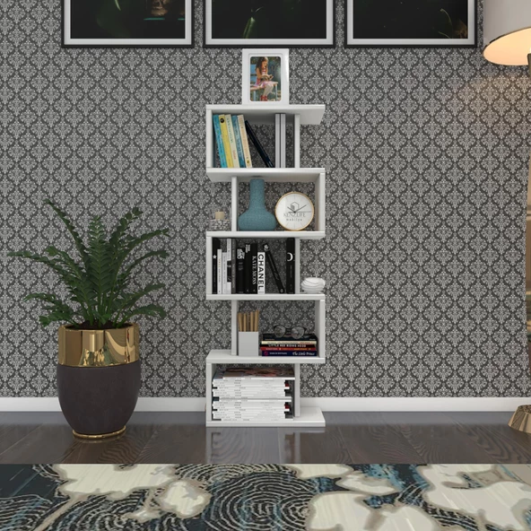 Kenzlife kitaplık raf diba1 byz 129X040x19 banyo kiler ofis (m) ürün görseli 1