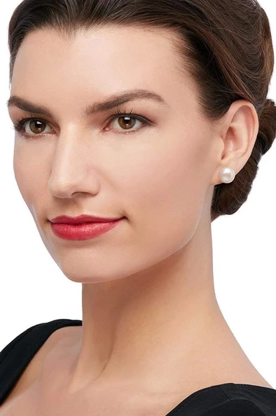 Kültür İncisi Çivili Küpe - 11 mm. İnci küpe 226 ürün görseli 1