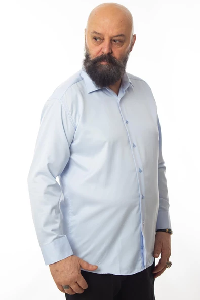 Mavi 4 Drop Ekstra Büyük Yaka Rahat Kesim Micro Kumaş Kol Düğmeli Regular Fit Erkek Gömlek // 189-4-DC24X ürün görseli 1