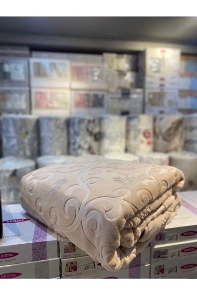 Merinos Pırıltı Çift Kişilik Battaniye ( Simli) PUDRA Renk Tek Ebat Beden ürün görseli 1