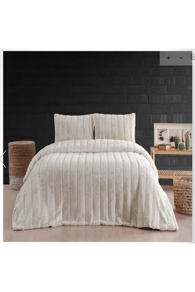 MERİNOS LUXE BEJ ÇİFT KİŞİLİK YATAK ÖRTÜSÜ SETİ ürün görseli 1