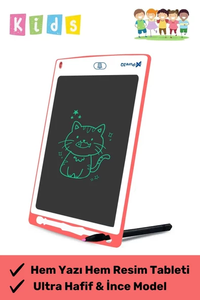Premium Lcd Ekranlı Kalemli Dijital Çizim Tableti Yazı Tahtası Boyama Resim Akıllı Tablet 8,5 Inç ürün görseli 1