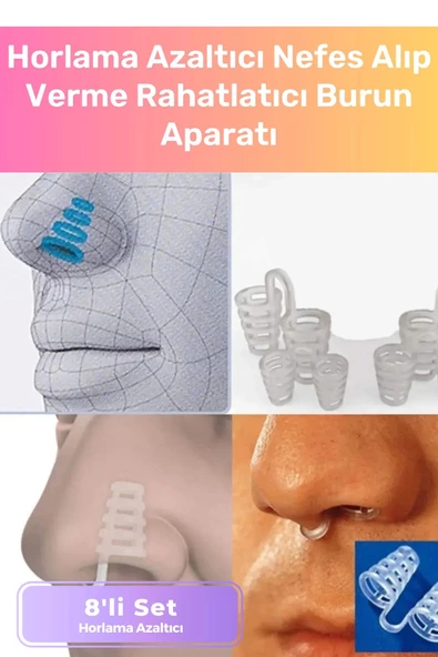 Premium Horlama Azaltıcı Nefes Alıp Verme Rahatlatıcı Uyku Önleyici Burun Delik Aparatı 8'li Set ürün görseli 1