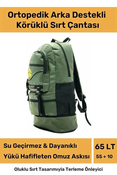 Ortopedik Su Geçirmez Konfor Modeli Fermuarlı Büyük Boy Çok Gözlü Bölmeli Kamp Outdoor Sırt Çantası ürün görseli 1
