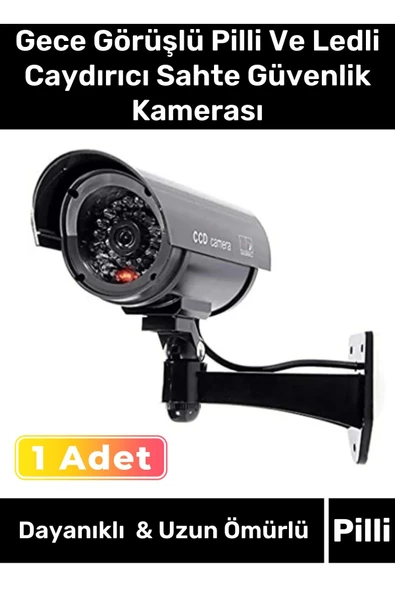 Özel Üretim Ev Apartman Bahçe İş Yeri Gece Görüşlü Pilli Ve Ledli Caydırıcı Sahte Güvenlik Kamerası ürün görseli 1
