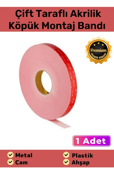 Özel Üretim Süper Güçlü İz Bırakmayan Çift Taraflı Akrilik Köpük Montaj Bandı 19mm X 2mt - 1 Adet ürün görseli 1
