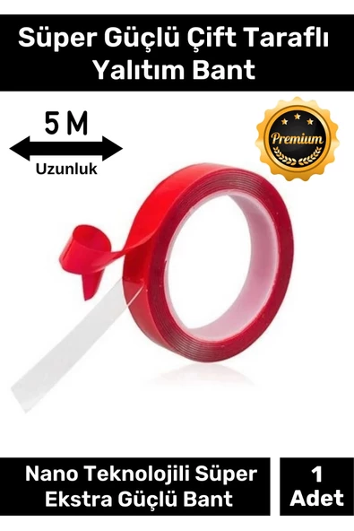 Premium Ekstra Güçlü Çok Amaçlı Çift Taraflı Tamir Dış Mekan Montaj 5mt Silikon Şeffaf Bant 1 Adet ürün görseli 1