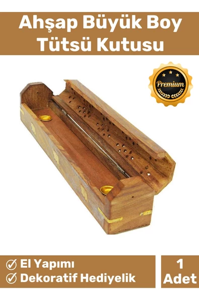 Deluxe Seri Taşınabilir El Yapımı Ahşap Dekoratif Desenli Hazneli Büyük Tütsü Kutusu ürün görseli 1
