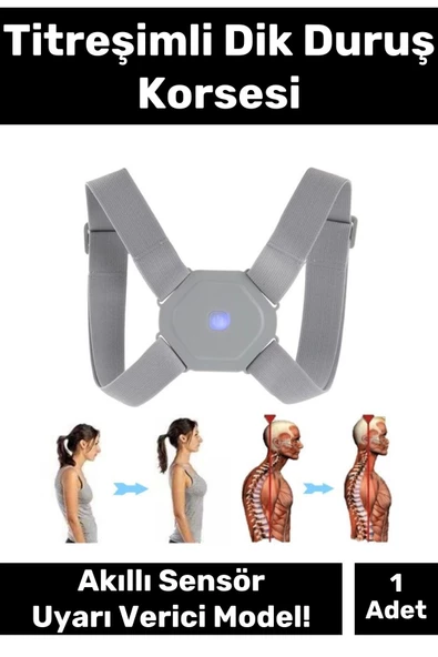 Deluxe Seri Şarjlı En Çok Tercin Edilen Sensörlü Ayarlanabilir Titreşimli Dik Duruş Korsesi ürün görseli 1