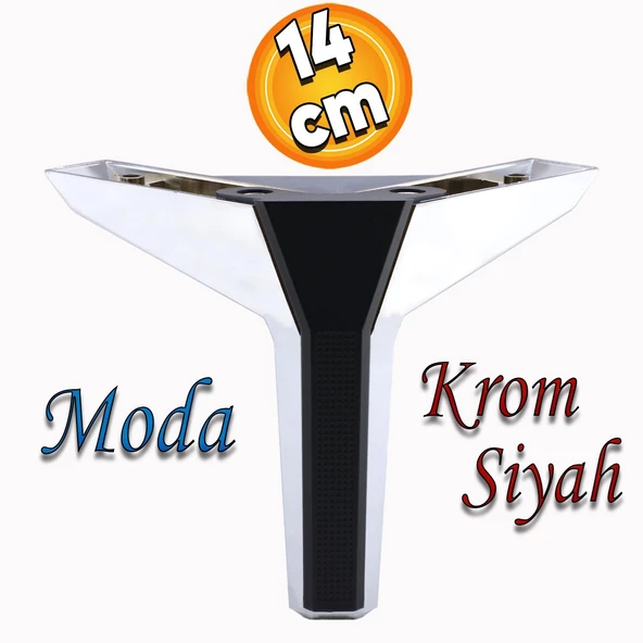 Moda Lüks Mobilya Oturma Grubu Kanepe Sehpa TV Ünitesi Koltuk Ayağı Baza Ayakları Krom Siyah 14 cm ürün görseli 1
